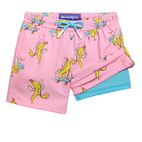 Image of maamgic Boys Swim Trunks with Compression Liner Quick Dry Swim Shorts Anti-Chafe Boy Bathing Suit