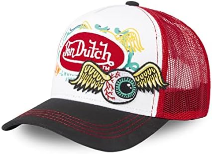 Von Dutch Pet voor dames en heren, verstelbaar, originele en comfortabele truckerpet, beige, één maat