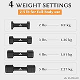 Amonax Adjustable Dumbbells Set, 1kg/2kg/3kg/4kg/5kg Dumbbell Pair, 4-in-1 and 5-in-1 Weights Dumbbells Set Women Men, Free Weights for Home Gym, Workout Hand Weights for Strength Training - Image 3
