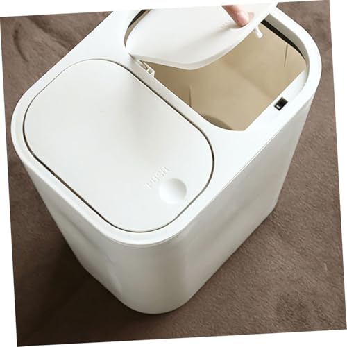 Bote de basura rectangular con tapa de doble compartimento miniatura 5