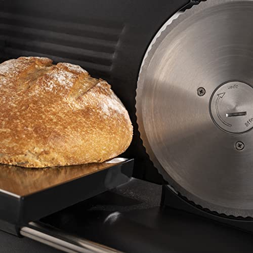 Cooks Professional Electric Food Slicer | Home Use Deli Slicing Machine for Bread, Meat, Cheese, Veg | 3 Interchangeable 19cm Blades, Adjustable Thickness, Plastic Pusher Blade Guard, Non-Slip Feet | - Image 7