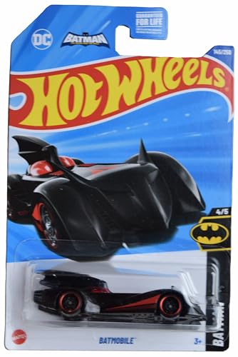 Hot Wheels Batmobile Batman 4 5 Black red miniatura 1