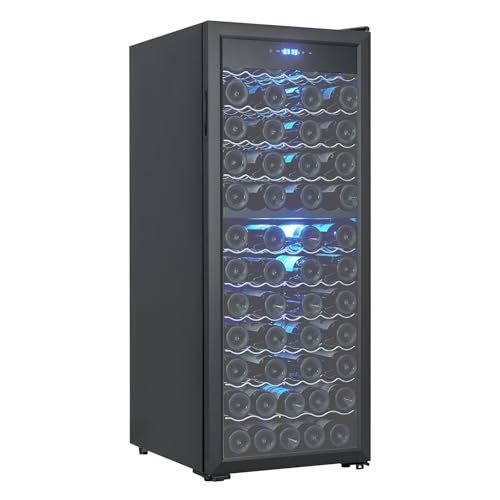 Image of Garvee Wine Cooler Refrigerator, Freestanding Compressor Wine Cellar, Compact Design, Single Glass Door, 32 Bottles, Digital LED Touch Control 41℉-64℉, for Red, White, Champagne or Sparkling Wine