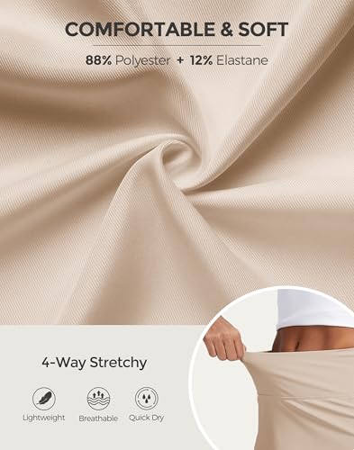 Image of M MOTEEPI 14 inch Scalloped Hem Skorts for Women with Pockets High Waisted Tennis Golf Athletic Skirt with Shorts 2026