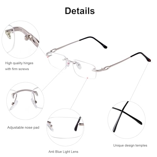 JUDOO Fashion Rimless Rectangle Sunglasses for Men Women by JUDOO - Used condition - Image 6