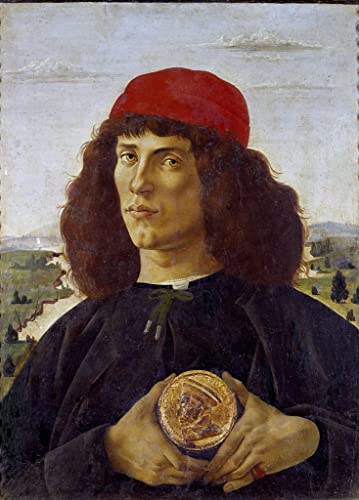 Sandro Botticelli affiches et gravures portrait homme toile 60x90cm