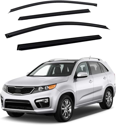 Safe Smoke Window Visor Sun Rain Vent Guard 4 Pcs Set for 2010~2015 Sorento Out Channel Visor
