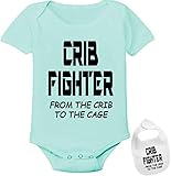 Crib Fighter in Training -Cute Novelty MMA Baby Bodysuit Onesie & bib (5 Colors) Green