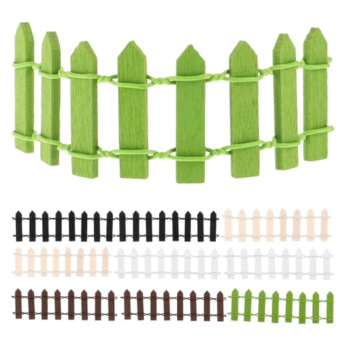 SHINEOFI Mini Recinzione in Legno Naturale 15 Pezzi Set di Recinzioni da Giardino in Miniatura per Diorama Fai da Te e Accessori per Case delle Bambole Decorazioni Micro Paesaggio per