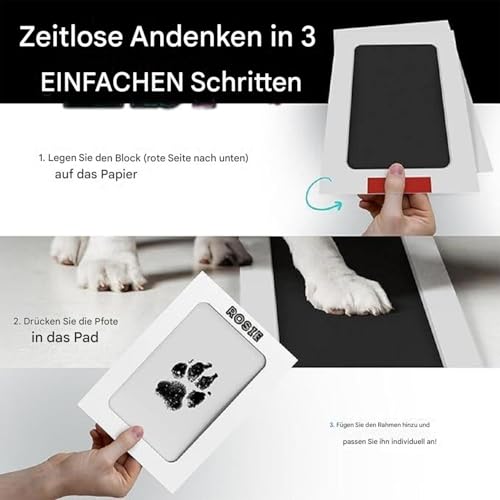 Pfotenabdruck Set Hund Katze - 4 Stück Fussabdruck Baby Set | Pfotenabdruck Set Katze | Andenken-Set Für Handabdruck Und Fußabdruck Baby, Erinnerungsfotorahmen Als Geschenk Für Hundebesitzer