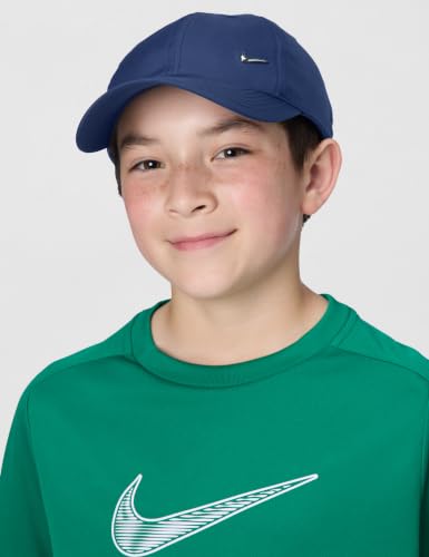 Image of Nike Unisex Big Kids' Club Dri-FIT Unstructured Metal Swoosh Cap Hat | Boys and Girls