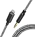 Produktbild Auto AUX Kabel für iPhone,Audiokabel Aux Kabel auf 3.5 mm für Auto ist kompatibel mit iPhone 11 pro/XS Max/XS/XR/X/iPad/iPod zu Autoradio/Lautsprecher/Headset passen alle ios systeme-Weben schwarz