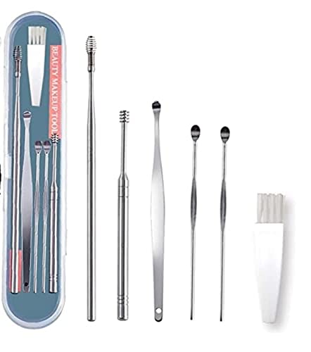 Image of Ear Wax Cleaner Resuable Ear Cleaner Earpick Tool Set with Storage Box Ear Wax Remover Tool Kit with Ear Curet