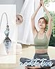 LEEQ Pendolo di Cristallo Acquamarina Cristallo curativo Pendolo di Quarzo Spirituale Ciondolo a Cono a Punta Esagonale Resina Stregoneria Accessori per bilanciamento energetico #4