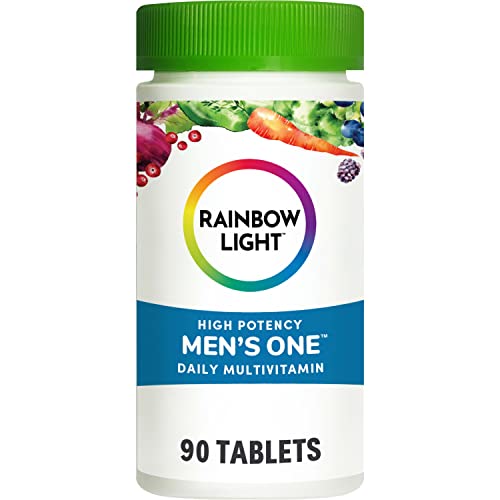 Rainbow Light Mens One Multivitamin, Men's Daily Multivitamin Provides High-Potency Immune Support, With Vitamin C, Vitamin D and Zinc, Vegetarian, 90 Count