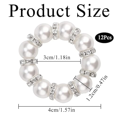 Pearl Napkin Rings, 12 Pcs Pearl Napkin Ring Holders christmas Rings Napkin Buckles Table Decor Napkin Buckles Table Decor for Dinner Wedding Banquet Party Thanksgiving Christmas, 3CM - Cosy Home Interiors Pearl Napkin Rings, 12 Pcs Pearl Napkin Ring Holders christmas Rings Napkin Buckles Table Decor Napkin Buckles Table Decor for Dinner Wedding Banquet Party Thanksgiving Christmas, 3CM - Image 2