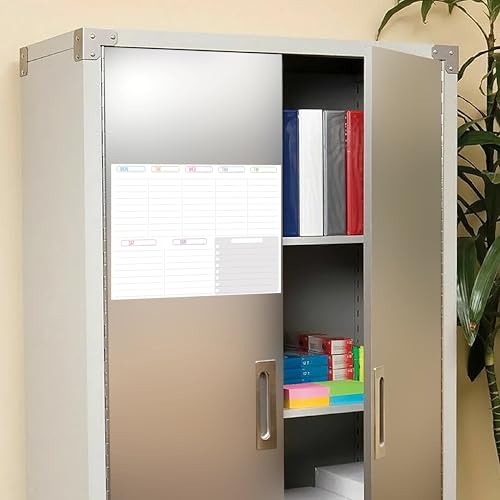 Image of WallDesign Weekly Planner Fridge Magnet Whiteboard 16x12 Inch - Dry Erase Calendar, Meal Planner & to Do List for Kitchen, Home & Students, Includes 3 Multicolour Marker Pens