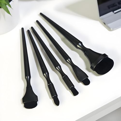 Charcoal Blending Brushes 5 Pieces, Drawing Tool Set with Artificial Fiber Bristles and ABS Handles, Pastellist Blender Brush for Art Students, Teachers, Professionals, Hobbyists