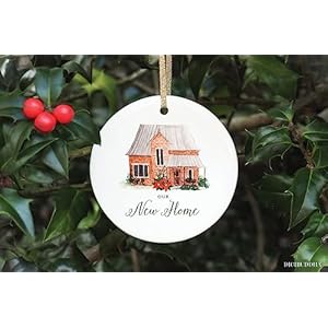 DIGIBUDDHA Our New Home Ornament Christmas Collectible Bridal Shower Wedding Gift First Time House Homeowner 1st Holiday New Property Buyer 3" Flat Ceramic Keepsake w Gold Ribbon Free Box OR00019 DIGIBUDDHA Our New Home Ornament Christmas Collectible Bridal Shower Wedding Gift First Time House Homeowner 1st Holiday New Property Buyer 3 Flat Ceramic Keepsake w Gold Ribbon Free Box OR00019