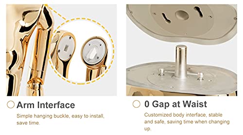 Ljha Mannequin Dress Form Female Gold Full Maniquin, Dress Form Pinnable Easy To Assemble& Disassemble, Tiered Display Shelf Ceremonial Robe Mannequin Art (Color : Wooden Arms) #TOP3