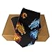 MZERSE Ties for Men Boys Wedding Dance Prom, Fashion Skinny Neck Tie Red Blue Ice Fire Dragon