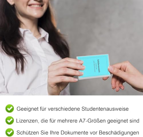 3 Stück Ausweishülle A7 Doppelhülle Scheckkarte 150 × 107mm Hülle Schülerausweis Ausweishülle Doppelhülle Schutzhülle für Blutdruckkontrollkarte Studentenausweis Sozialversicherungsausweis