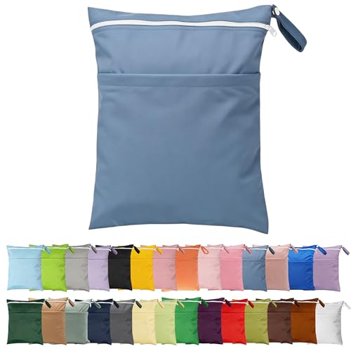 Virtarlux 防水ポーチ ウェットバッグ 30×36cm 80g 超軽量 多色展開 洗濯機可 おむつポーチ 旅行 ジム プール 海 (ピジョンブルー)