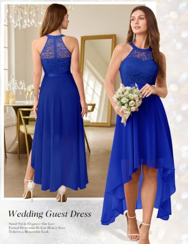 Image of Wedtrend Women's Semi Formal Dresses Halter Bridesmaid Dresses Wedding Guest Dress High Low Prom Dress
