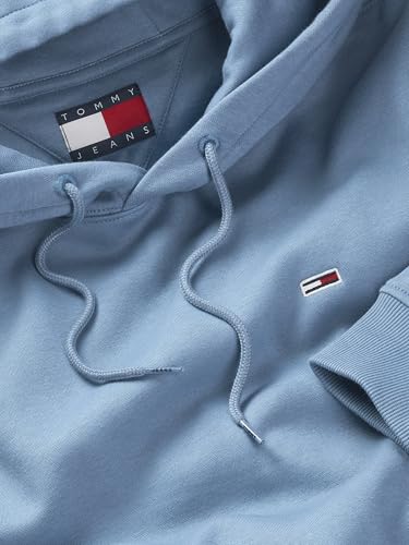 Tommy Jeans Herren Hoodie Regular Fit Flag Fleece mit Kapuze, Blau (Colorado Blue), XS – Ansicht 5