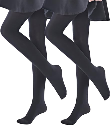 leg elegant 2 Pairs Ballet Tights for School Girls Toddler Kids Footed Dance Tights