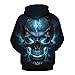 Girren Skull Hoodie For Men 3D Print Novelty Graphic Hoodies Fashion Sweatshirts,Black2,2XL