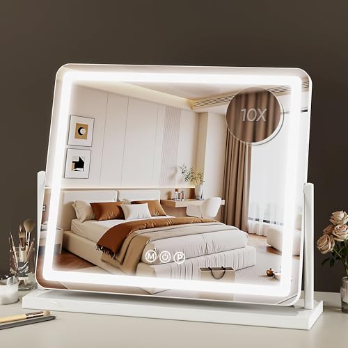 Novlux Vanity Mirror with Lights, 24"x20" Hollywood Lighted Makeup Mirror