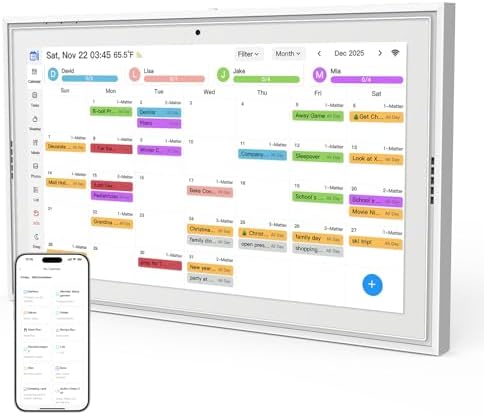 Smart Digital Calendar: 15.6-Inch Electronic Wall Calendars & Cho...
