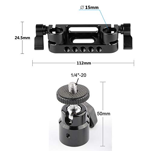 Abrazadera de varilla de 15 mm con clip de teléfono ajustable CAMVATE 2