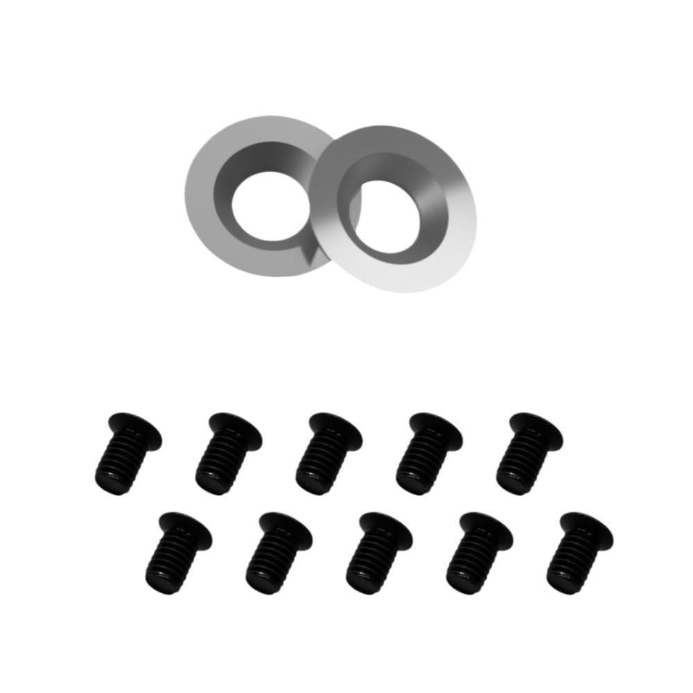 20pcs/Set Round Carbide Inserts Indexable Cutters Kit, Woodturning Blade with Screws for DIY Lathe Woodworking(15mm)