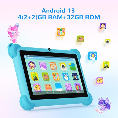 Image of C idea 2025 Kids Tablet, Tablet for Kids 3-7,7 Inch Kid Tablets Android 13, 32GB Storage Toddler Tablets,Parental Control, Dual Camera, WiFi, Bluetooth, Long Battery Life,Educational Apps,Blue