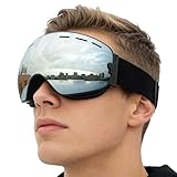 Genérico Skibrille, breite Sicht mit Anti-Beschlag-Technologie, Brille für Winter- und Schneesport, für Outdoor-Fahrräder für Männer, Frauen, Erwachsene, Jugendliche und Kinder