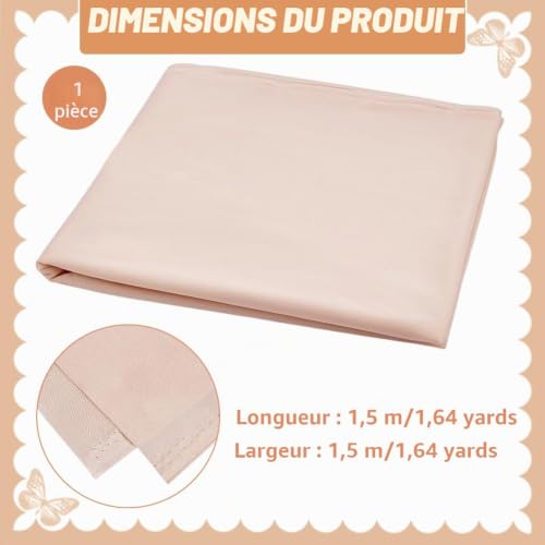 PH PandaHall Tissu de fabrication de poupées - 1,5 x 1,5 m - Tissu doux en peluche - Couleur peau de poupée - Tissu léger en polyester pour la couture de marionnettes au crochet - Vêtements d'animaux – vue 2