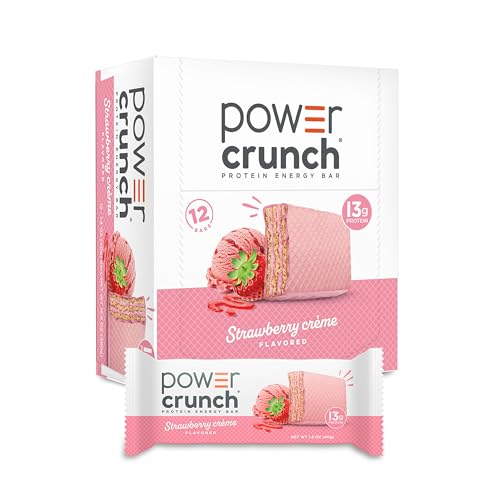 Power Crunch Protein Energy Bars, Strawberry Cream 1.4oz, 12 Count Carton