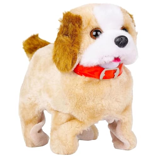 Image of Monex Stationary Walking & Jumping Puppy Toy for Kids | Battery Operated Plush Dog with Barking Sound, Moving Legs & Back Flip Action | Interactive Soft Toy Gift for Boys & Girls