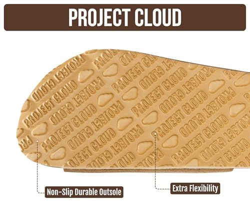 Image of Project Cloud 100% Genuine Leather Summer Sandals for Women 2026 - Memory Foam & Cork Footbed Beach Vacation Essentials Womens Sandals Comfortable Lightweight Slides for Women Footwear (Capri)