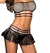 Produktbild Damen Minirock Zweiteiliges Netzgarn Transparente Reizwäsche Erotic Liebesanzug Body Dessous Babydoll Lingerie