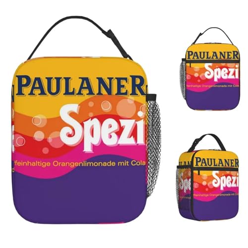 TFDGDGH Bolsa de Almuerzo con Logo Paulaner Spezi Divertida lonchera Picnic Bolsa de Comida portátil para Adultos Bolsa de Nevera gráfica Impermeable