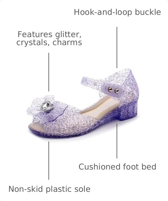 Image of Girls Jelly Sandals Princess Mary Jane Dress Up Shoes for Cosplay Party Birthday Toddler Little Girls