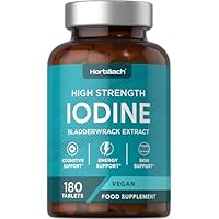 Jod Tabletten aus Kelp | 150µg | Hochdosiert | 180 Vegane Stück | Iodine Tablets | 150 mcg | Horbaach