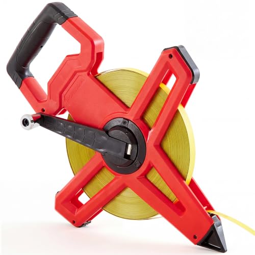 1 Pcs 328ft/100m Open Reel Steel Tape Measure, Dual Scale