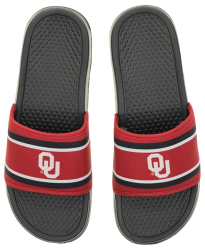 Image of FOCO NCAA Printed Team Logo and Color Stripes Comfortable Slide Sandals