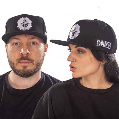 Casquette Public Enemy noire visière courbe chapeau hip-hop brodé mode urbaine vintage unisex