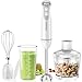 FRESKO Batidora de Mano 4 en 1, 1000 W, Acero Inoxidable, Velocidad Variable y Turbo, Incluye Picadora de 500 ml y Vaso Medidor de 700 ml, para Papillas, Sopas y Batidos, Blanco (HB3303)