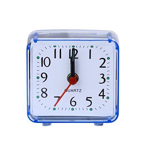 Awydky Mini reloj despertador cuadrado con pantalla digital puntiaguda para relojes de tiempo, decoración para estudiantes de jardín de infantes, temporizador despertador Gif con carga, color blanco